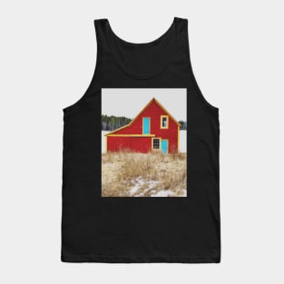 Red Barn with Blue Door Tank Top